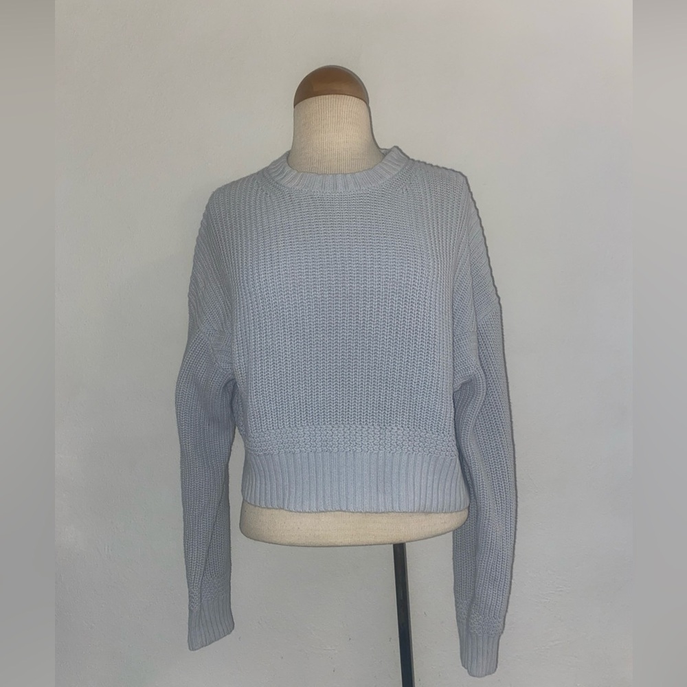 La Hearts Soft Blue Crew Neck Sweater - Picture 1 of 5